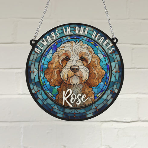 Cockapoo Memorial Stained Glass Effect Suncatcher